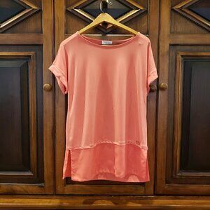 Like NEW Calvin Klein Women's Small Tunic Coral Short Cuffed Sleeve